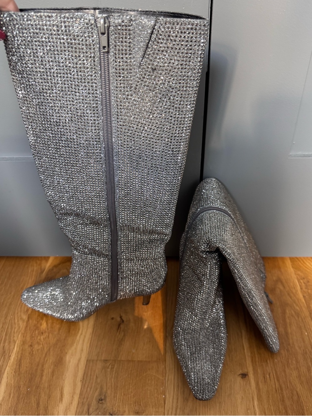 Mix No. 6 silver bejeweled heeled boots - Picture 3 of 5
